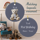 Carte Garçon 1er Anniversaire Mignonne Ours Et Ballons E