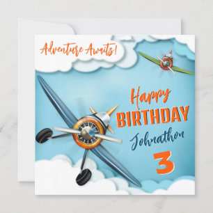 Carte Garçon anniversaire pilote d'avion de chasse