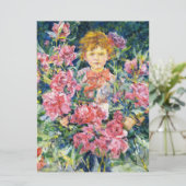 Carte Garçon aux fleurs de pivoines rouges (par Robert R (Debout devant)