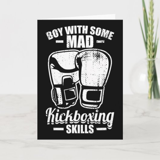 Carte Garçon avec des compétences de kickboxing folles (Devant)