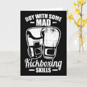 Carte Garçon avec des compétences de kickboxing folles (Fleur jaune)