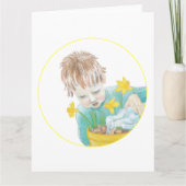 Carte Garçon avec jonquilles (Devant)