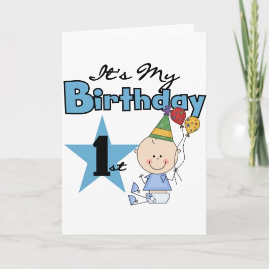 Carte Garçon C'est mes t-shirts et cadeaux d'anniversair (Devant)