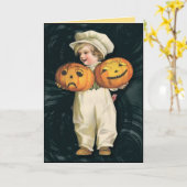 Carte Garçon citrouille (Fleur jaune)