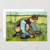 Carte Garçon coupant l'herbe avec la faucille par Vincen (Devant / Derrière)