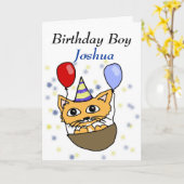 Carte Garçon d'anniversaire (Fleur jaune)