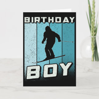 Carte Garçon d'anniversaire de ski Garçon d'anniversaire