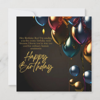 Carte Garçon d'anniversaire ironique