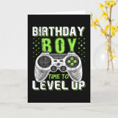 Carte Garçon d'anniversaire Level Up Jeu vidéo - Clic Fi (Fleur jaune)