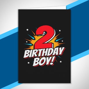 Carte Garçon d'anniversaire Super-héros - 2 ans - 2ème a