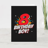 Carte Garçon d'anniversaire Super-héros - 8 Ans - 8e Ann (Devant)