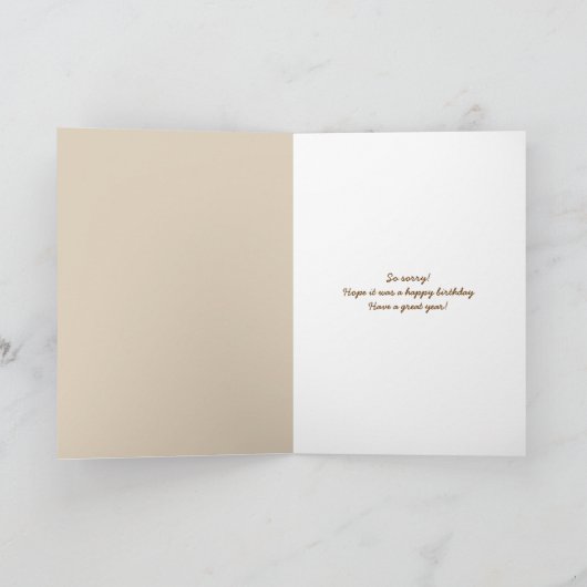 Carte garçon d'anniversaire tardif (Intérieur)