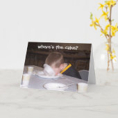 CARTE GARÇON DANS UN BOL...OÙ EST LE GÂTEAU ? (Fleur jaune)