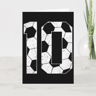 Carte Garçon de 10 ans fêtant son anniversaire footballe