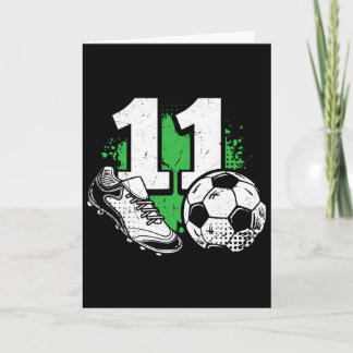 Carte Garçon de 11 ans joueur de football pour son anniv