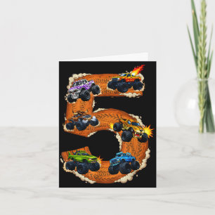 Carte garçon de 5 ans camion monstre bambin 5e anniversa