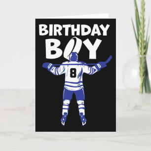 Carte Garçon de 8 ans Anniversaire Hockey sur glace Enfa