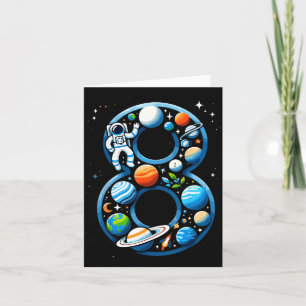 Carte Garçon de 8 ans astronaute dans l'espace pour son