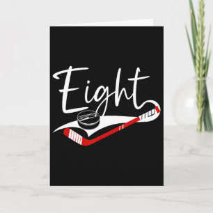 Carte Garçon de 8 ans faisant du hockey sur glace pour s