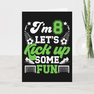 Carte Garçon de 8 ans pour un anniversaire de soccer Jou