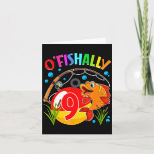 Carte garçon de 9 ans fête o'fishally 9ème anniversaire