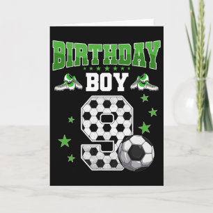 Carte Garçon de 9 ans pour anniversaire de 9 ans Footbal