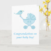 Carte Garçon de /Baby de félicitations (Fleur jaune)