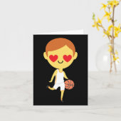Carte Garçon de basketball Emoji (Fleur jaune)