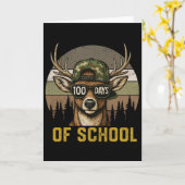 Carte Garçon de chasse de cerf de 100 jours d'école Camo (Fleur jaune)
