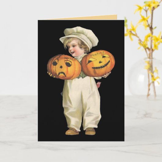 Carte Garçon de citrouille (Fleur jaune)