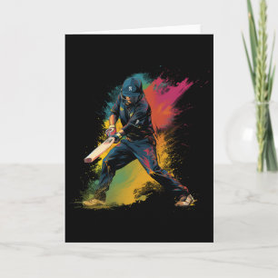 Carte Garçon de cricket coloré sur le cricket masculin