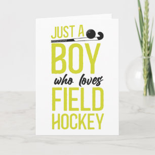 Carte Garçon de hockey sur gazon Juste un garçon qui aim
