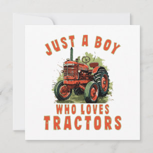 Carte Garçon de la vie rurale qui aime les tracteurs
