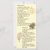 Carte Garçon de Thanksgiving avec mutisme sélectif (Dos)