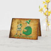 Carte Garçon et fille enfants verts Saint Patrick de voi (Fleur jaune)