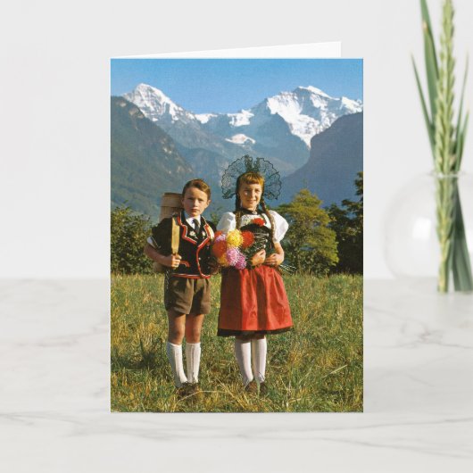 Carte Garçon et fille suisses (Devant)