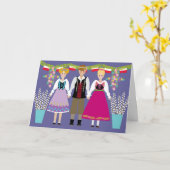 Carte Garçon et filles d'art populaire de polonais de (Fleur jaune)