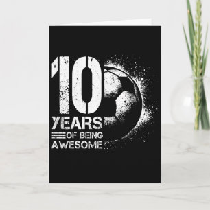 Carte Garçon Fille Footballeur Football 10 Ans 10e Anniv