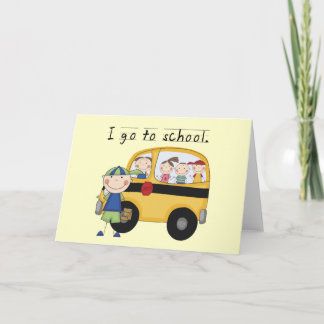 Carte Garçon Je vais à l'école T-shirts et cadeaux