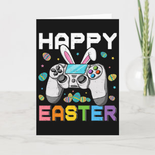 Carte Garçon joueur Joyeuses Pâques Jeux vidéo Lapin Gam