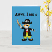 Carte garçon pirate de 5 ans (Fleur jaune)