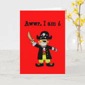 Carte garçon pirate de 6 ans (Fleur jaune)