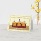 Carte Garçon spécial félicitations servant d'autel catho (Fleur jaune)