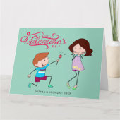 Carte Garçon surprend Illustration de fille Saint Valent (Devant)