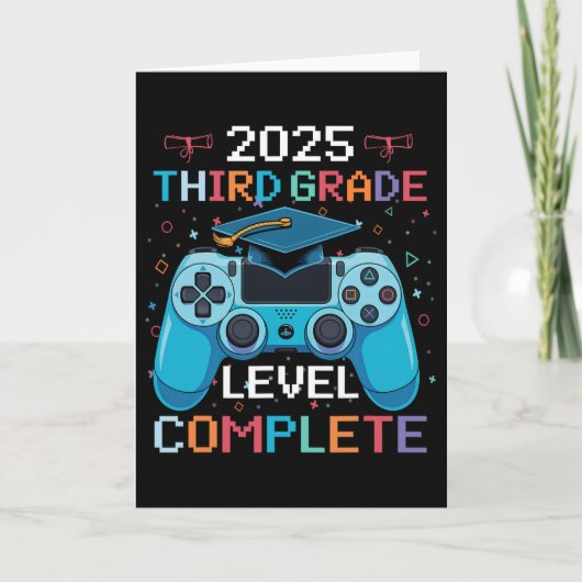 Carte Garçon vidéaste diplômé de niveau 3e année (Devant)