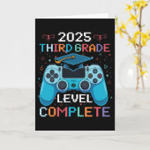 Carte Garçon vidéaste diplômé de niveau 3e année (Fleur jaune)