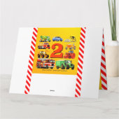 Carte Garçons 2e anniversaire Chariots de construction p (Dos)