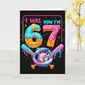 Carte Garçons 7e anniversaire J'avais 6 ans maintenant j (Fleur jaune)
