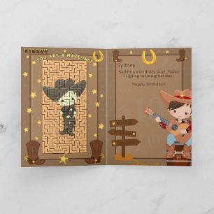 Carte Garçons amusants - Cowboy déroutant Joyeux Anniver