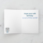 Carte Garçons Anniversaire mignon Cartoon Robot Bleu (Intérieur)